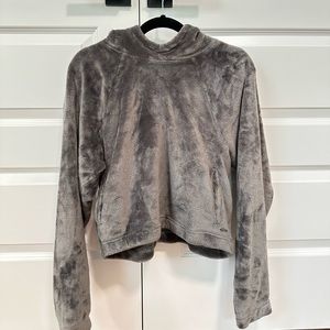 Hollister XS cozy fleece hoodie gray